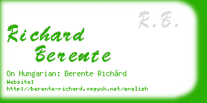 richard berente business card